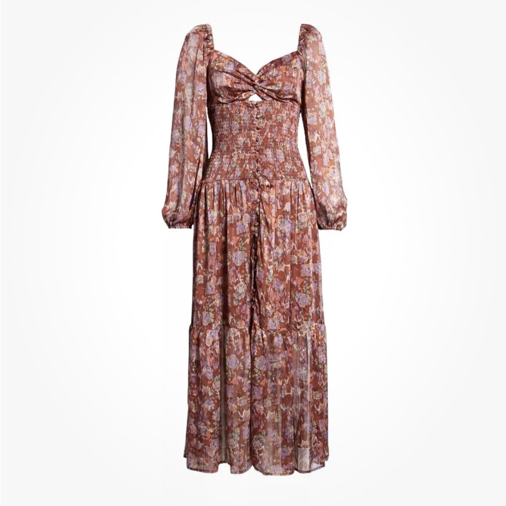 ASTR the Label Arlette Floral Long Sleeve Maxi Dress New with Tags Size Large